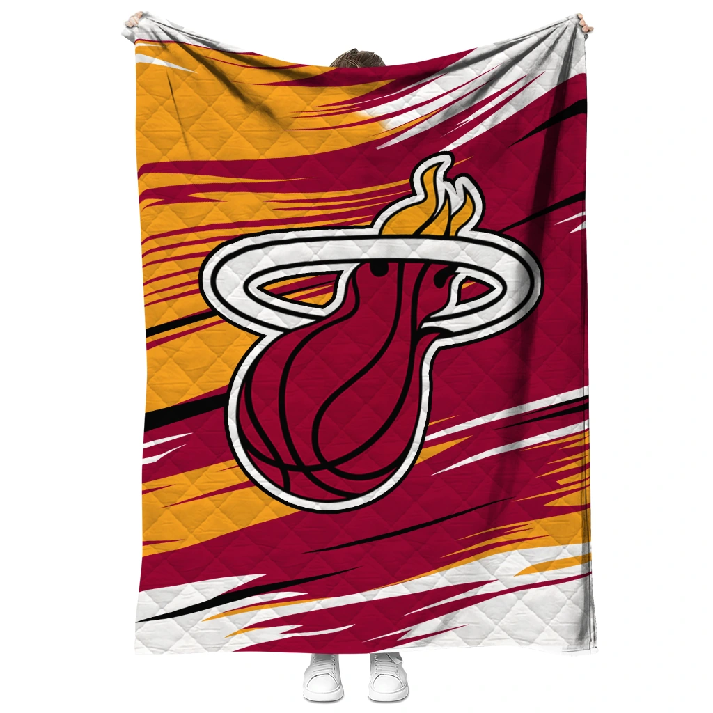 miami heat wild lines red white quilt blanket fashion forward