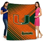 miami hurricanes arrow layers orange quilt blanket best selling