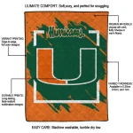 miami hurricanes block border orange quilt blanket best selling
