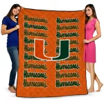 miami hurricanes bold red orange quilt blanket best selling