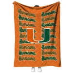 miami hurricanes bold red orange quilt blanket best selling