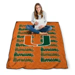 miami hurricanes bold red orange quilt blanket best selling