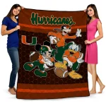 miami hurricanes disney football orange quilt blanket best selling