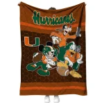 miami hurricanes disney football orange quilt blanket best selling