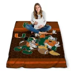 miami hurricanes disney football orange quilt blanket best selling