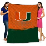 miami hurricanes dot illusion orange quilt blanket best selling