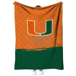 miami hurricanes dot illusion orange quilt blanket best selling