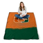miami hurricanes dot illusion orange quilt blanket best selling