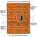 miami hurricanes handdrawn stripes orange quilt blanket best selling