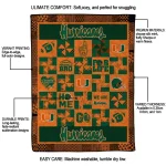 miami hurricanes helmet heart orange quilt blanket best selling