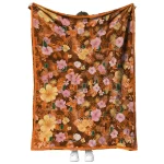 miami hurricanes hibiscus foliage orange quilt blanket best selling