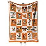 miami hurricanes mickey mouse motif orange white quilt blanket best selling