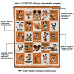 miami hurricanes mickey mouse motif orange white quilt blanket best selling
