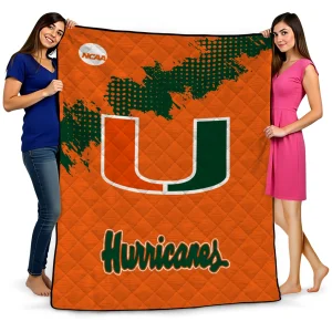 miami hurricanes paint trail orange quilt blanket best selling