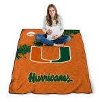miami hurricanes paint trail orange quilt blanket best selling