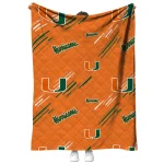 miami hurricanes sketch lines orange quilt blanket best selling