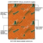 miami hurricanes sketch lines orange quilt blanket best selling