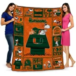 miami hurricanes snoopy love orange quilt blanket best selling