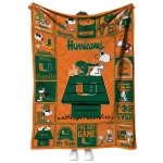 miami hurricanes snoopy love orange quilt blanket best selling