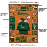 miami hurricanes snoopy love orange quilt blanket best selling