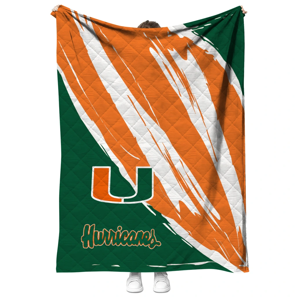 miami hurricanes stroke art orange white quilt blanket fashion forward miami hurricanes stroke art orange white quilt blanket fashion forward