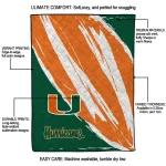 miami hurricanes stroke art orange white quilt blanket best selling