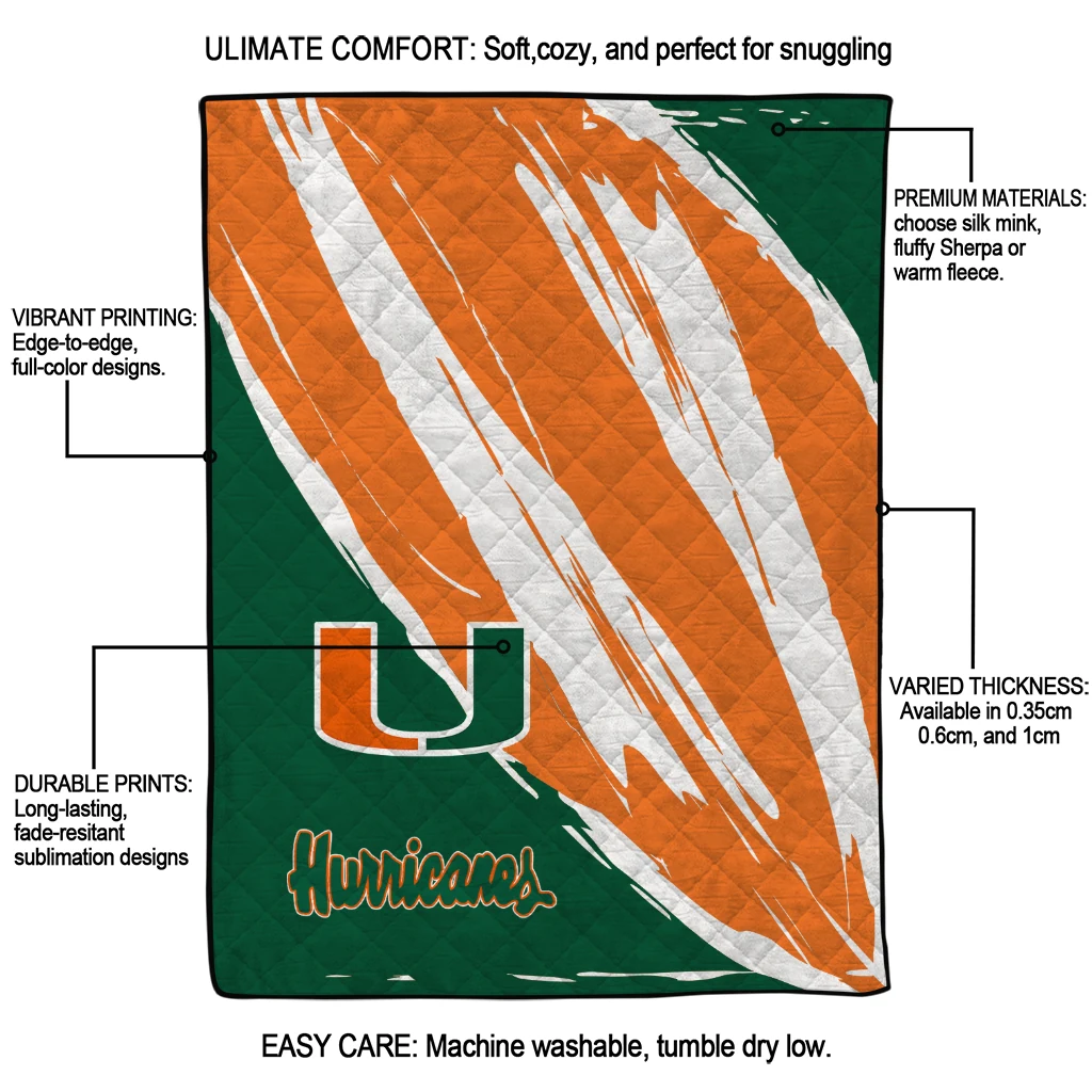 miami hurricanes stroke art orange white quilt blanket latest model miami hurricanes stroke art orange white quilt blanket latest model