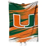 miami hurricanes wild lines orange white quilt blanket best selling