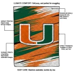 miami hurricanes wild lines orange white quilt blanket best selling