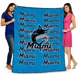 miami marlins bold red blue quilt blanket best selling