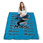 miami marlins bold red blue quilt blanket best selling
