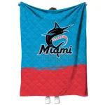 miami marlins dot illusion blue quilt blanket best selling