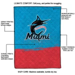 miami marlins dot illusion blue quilt blanket best selling