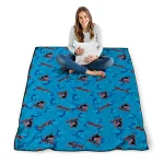 miami marlins solid classic blue quilt blanket best selling