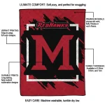 miami redhawks block border red quilt blanket best selling