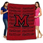 miami redhawks bold red quilt blanket best selling