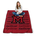 miami redhawks bold red quilt blanket best selling