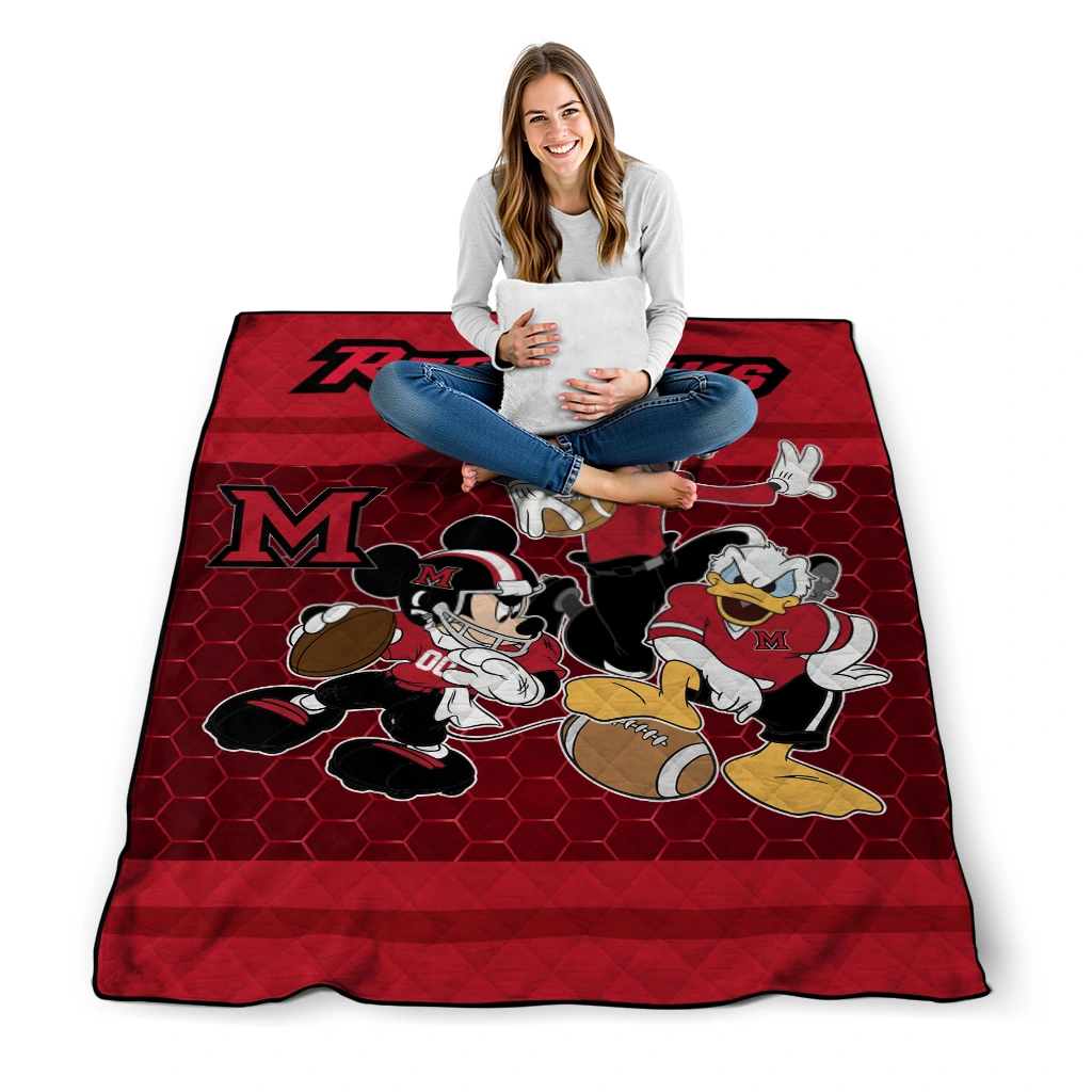 miami redhawks disney football red quilt blanket high quality miami redhawks disney football red quilt blanket high quality