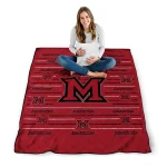 miami redhawks handdrawn stripes red quilt blanket best selling