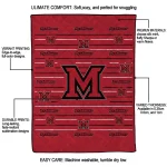 miami redhawks handdrawn stripes red quilt blanket best selling