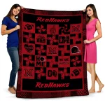 miami redhawks helmet heart red quilt blanket best selling