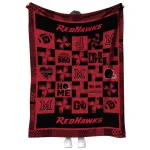 miami redhawks helmet heart red quilt blanket best selling