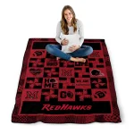 miami redhawks helmet heart red quilt blanket best selling