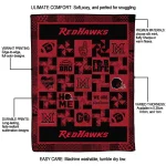 miami redhawks helmet heart red quilt blanket best selling