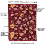 miami redhawks hibiscus foliage red quilt blanket best selling