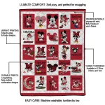 miami redhawks mickey mouse motif red white quilt blanket best selling