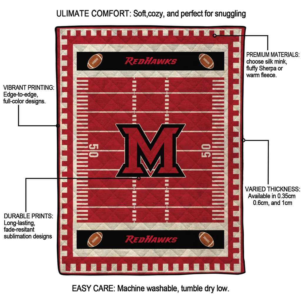 miami redhawks mickey player red quilt blanket latest model miami redhawks mickey player red quilt blanket latest model