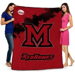 miami redhawks paint trail red quilt blanket best selling