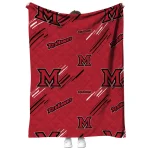miami redhawks sketch lines red quilt blanket best selling