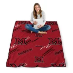 miami redhawks sketch lines red quilt blanket best selling